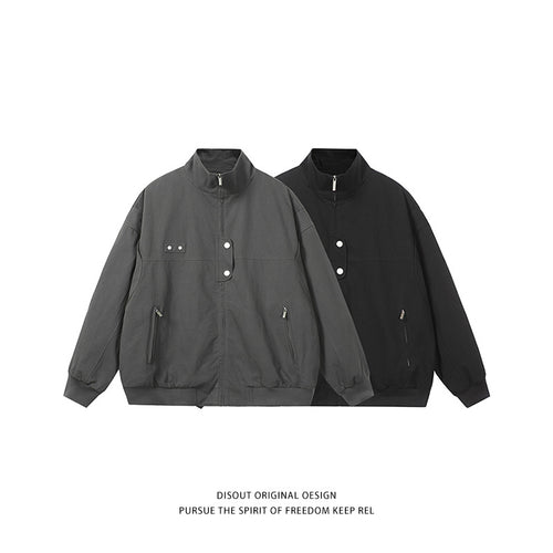 Herren modische Steppjacke mit hohem Kragen und seitlichen Reißverschlusstaschen EB