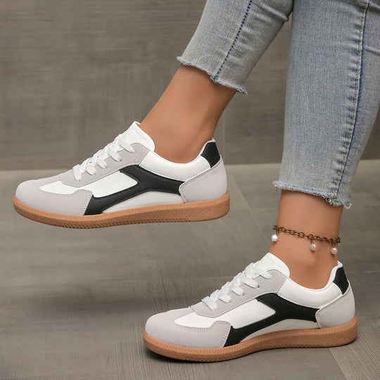 Damen sportliche Sneakers im Retro-Stil mit atmungsaktiver Oberflächenstruktur und rutschfester Sohle EB