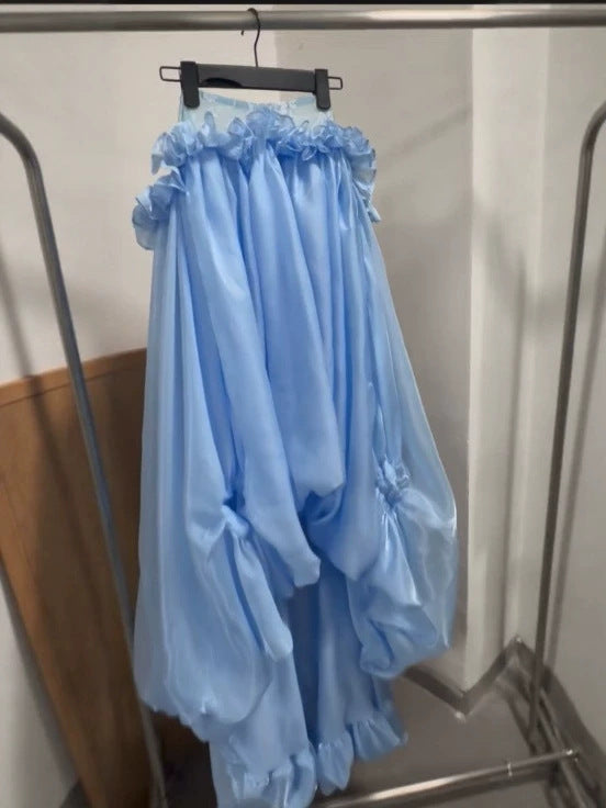 Damen Off-Shoulder Maxi-Kleid aus fließendem Chiffon EB