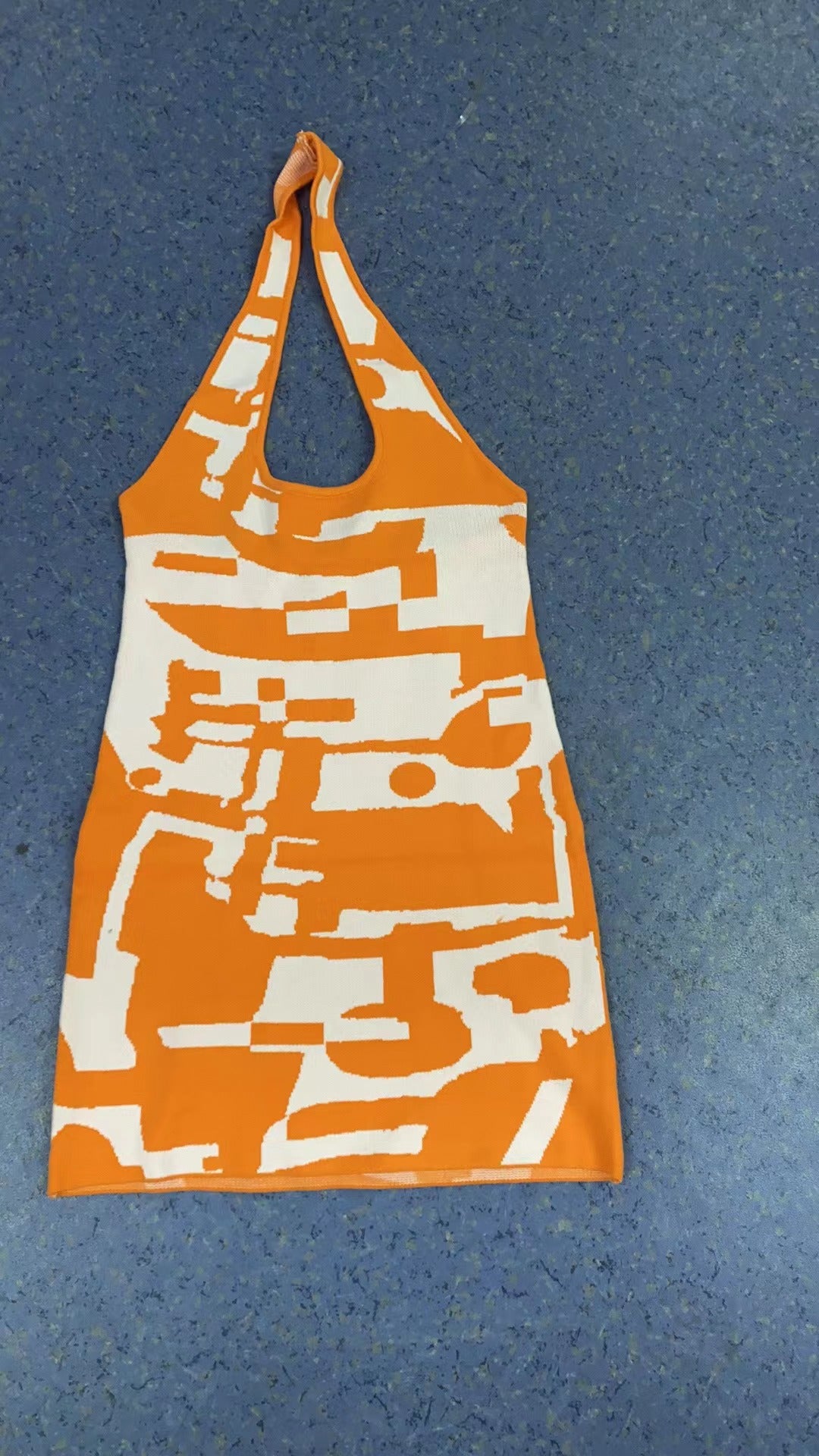 Damen trendiges Minikleid mit kreativem Grafikdruck EB