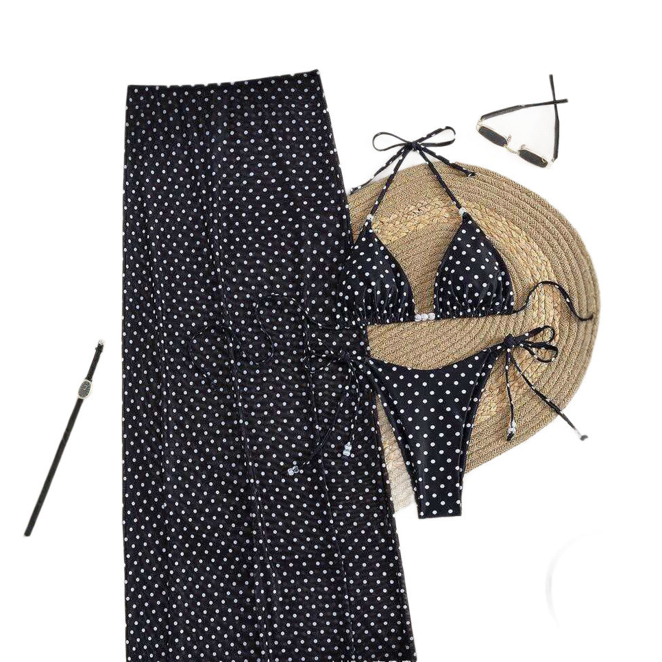 Damen Stilvolles Strandkleid mit Punkten EB