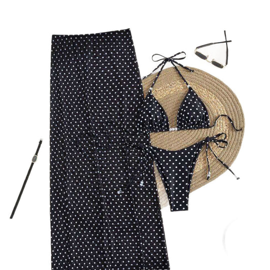 Damen Stilvolles Strandkleid mit Punkten EB