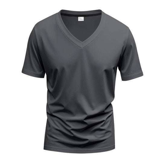 Herren V-Ausschnitt T-Shirt aus atmungsaktiver und schnelltrocknender Baumwolle EB