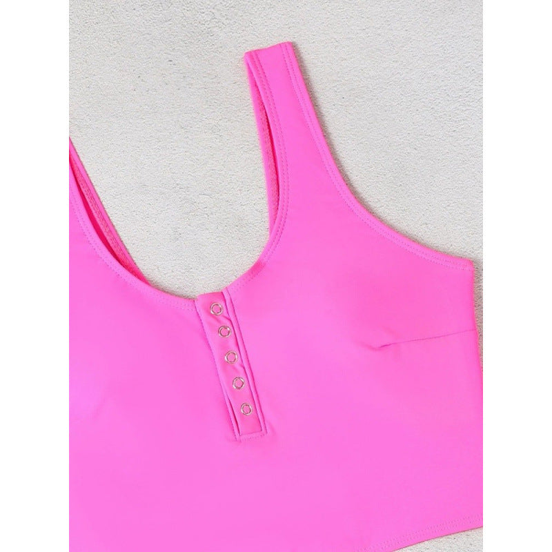 Damen Bikini-Set mit modischem Cropped-Oberteil und hoch geschnittenem Unterteil EB
