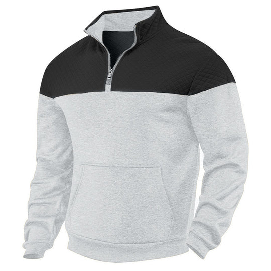 Herren Stepppullover mit halbem Reißverschluss und hochwertiger Verarbeitung EB