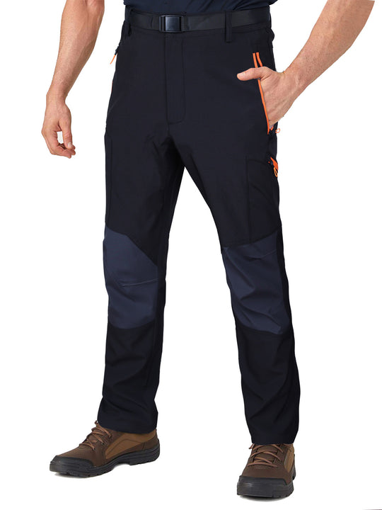Men's  reinforced articulated hiking work trousers with zip utility pockets and abrasion-resistant knee panels EB