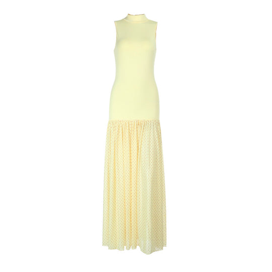 Damen Maxikleid mit ärmellosem Oberteil und romantischem Rüschensaum EB