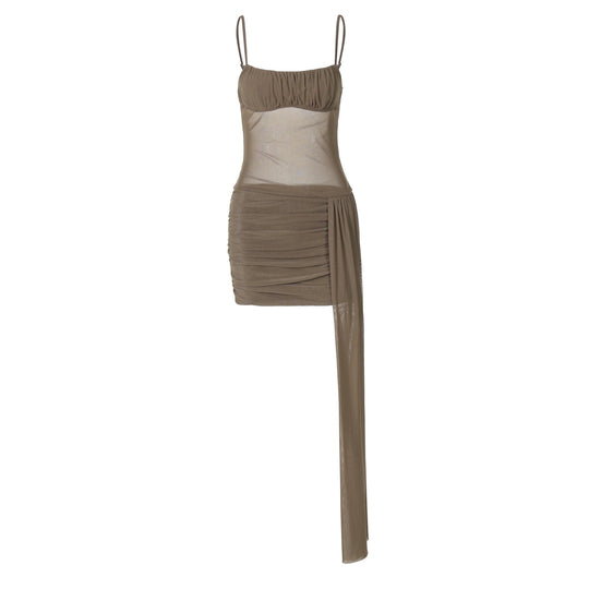 Damen Raffiniertes Abendkleid mit asymmetrischem Schnitt und Raffung EB