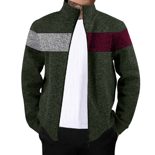 Herren Sportjacke mit kontrastierenden Farben und hohem Stehkragen EB