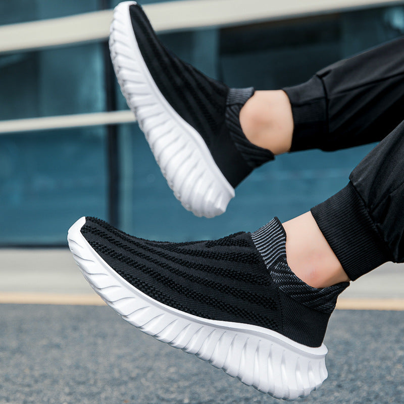 Damen Atmungsaktive Slip-On Sneakers mit elastischem Schaft und dämpfender Sohle EB