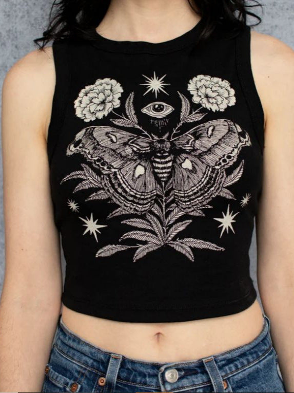 Damen Crop-Top mit einzigartigem Design und modischem Schriftzug EB