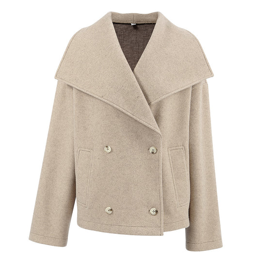 Damen Oversized Wolljacke mit breitem Revers EB