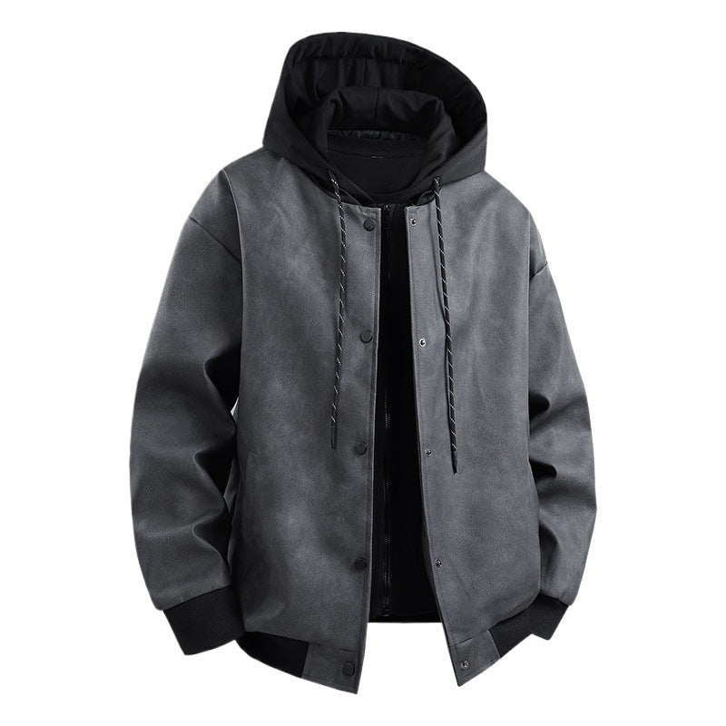 Herren modische Übergangsjacke mit abnehmbarer Kapuze und sportlichen Akzenten EB