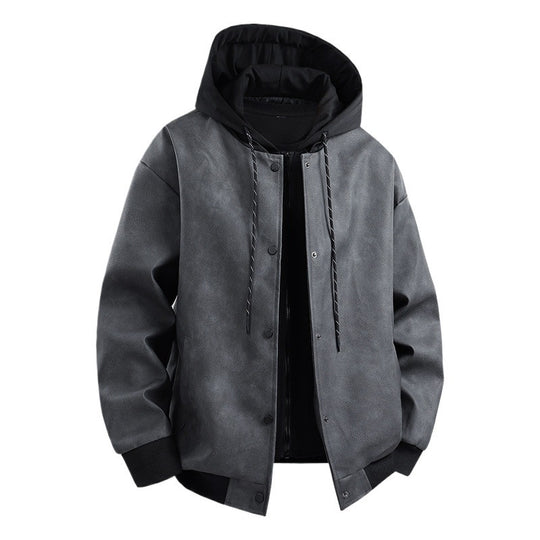 Herren modische Übergangsjacke mit abnehmbarer Kapuze und sportlichen Akzenten EB