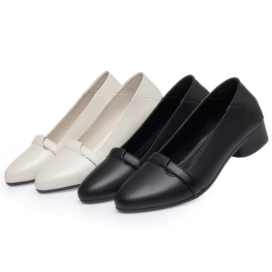 Damen elegante Decksohle Ballerinas mit Blockabsatz EB