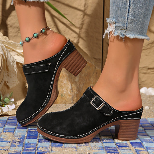 Damen Clogs mit elegantem Blockabsatz EB