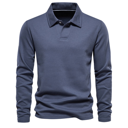 Herren Langarm Poloshirt aus atmungsaktivem Baumwollmix mit modischen Akzenten EB