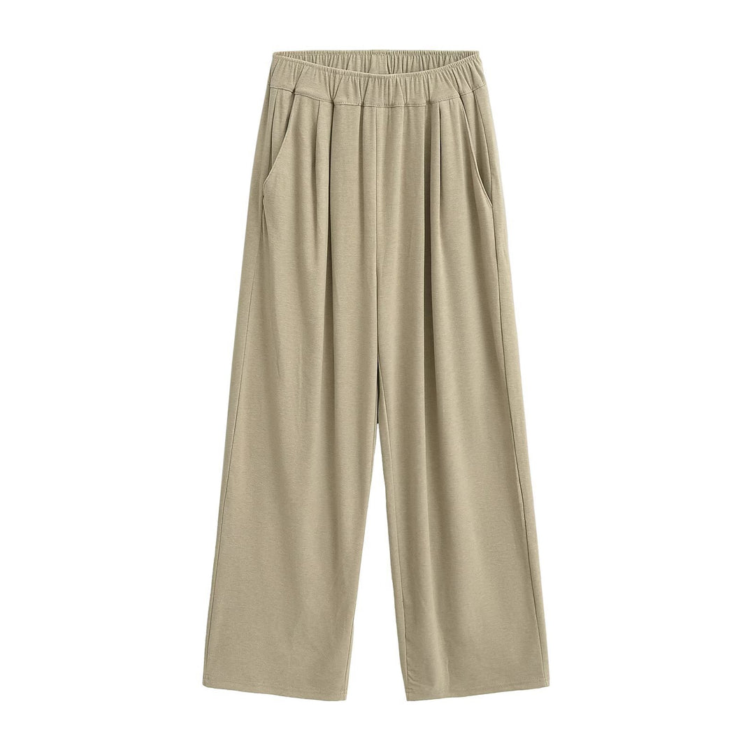 Damen Weite Chino-Hose mit elastischem Bund EB