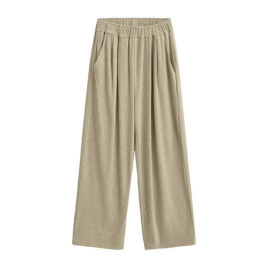 Damen Weite Chino-Hose mit elastischem Bund EB