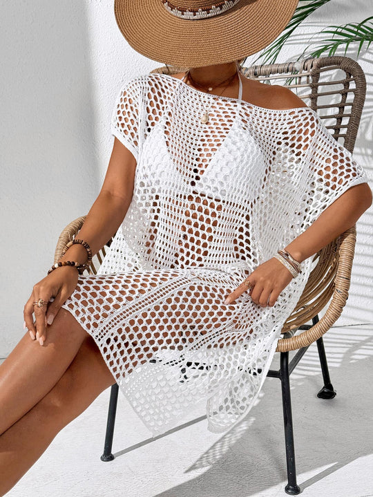 Damen eleganter häkel Strandüberwurf EB