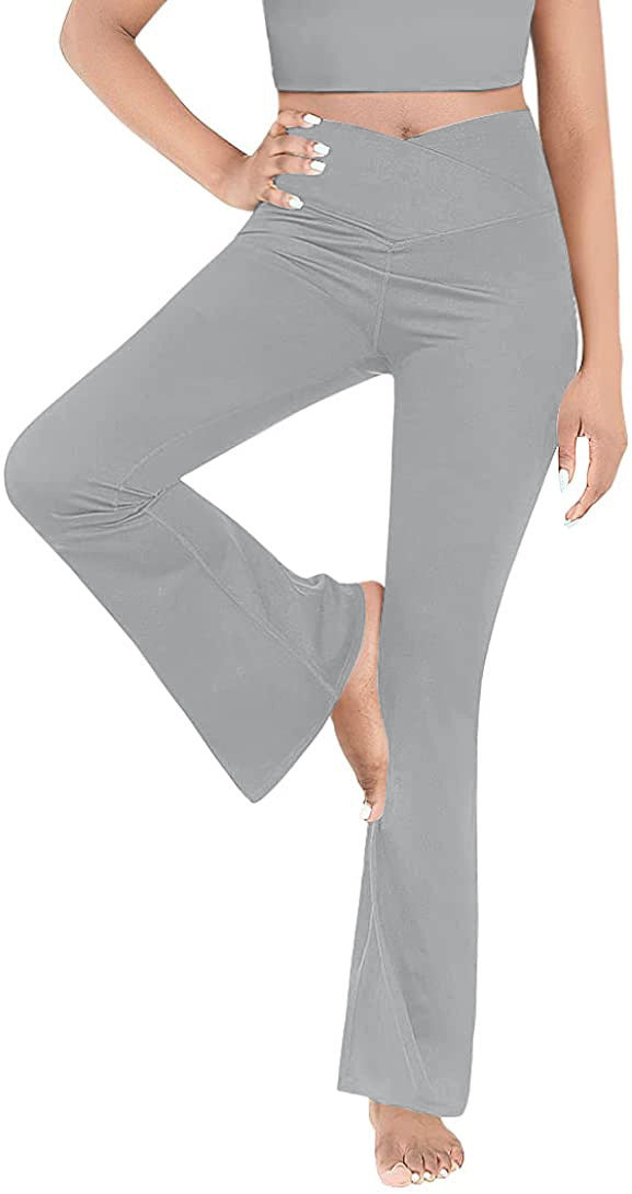 Damen lässige Bootcut-Leggings mit hohem Bund und atmungsaktivem Material EB