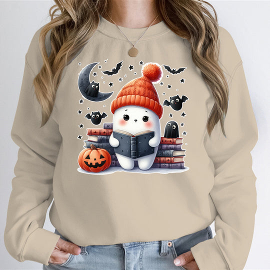 Damen Sweatshirt mit verspieltem Halloween-Motiv und hochwertigem Material EB