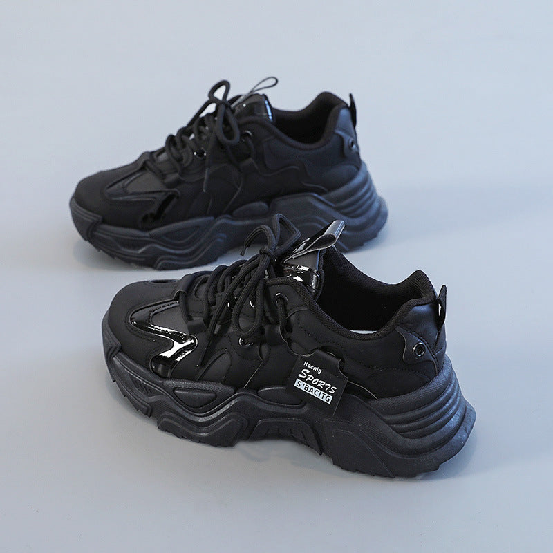 Damen modische Chunky Sneakers mit atmungsaktiver Mesh-Oberfläche und dämpfendem Sohlenprofil EB