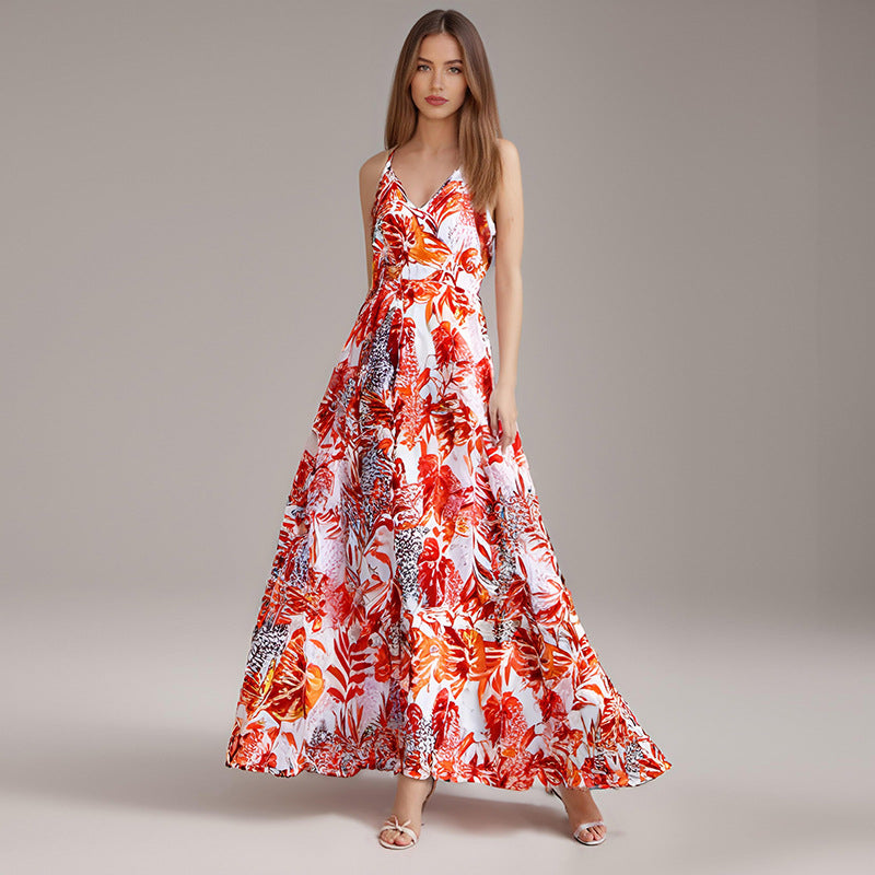 Damen Maxikleid mit elegantem floralem Schnitt EB