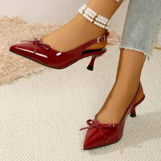 Damen Slingback-Pumps mit eleganter Schleifen-Detail und modischem Absatz EB