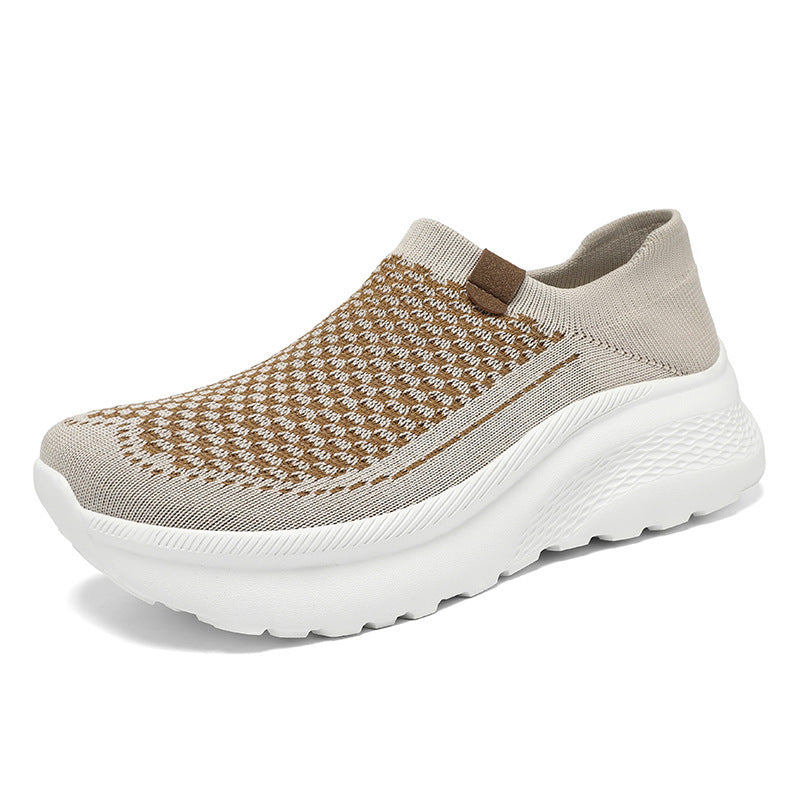 Damen Leichte und atmungsaktive Slip-On Sneakers mit elastischem Schaft EB