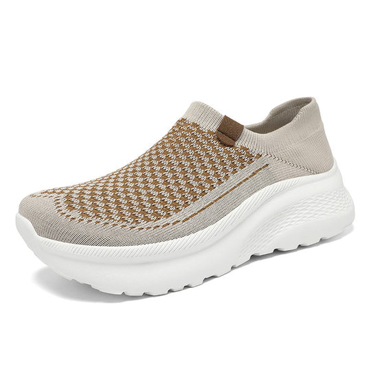 Damen Leichte und atmungsaktive Slip-On Sneakers mit elastischem Schaft EB