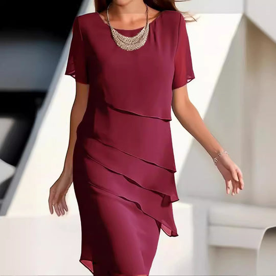Damen Elegantes und fließendes Kleid mit Layering-Effekt EB
