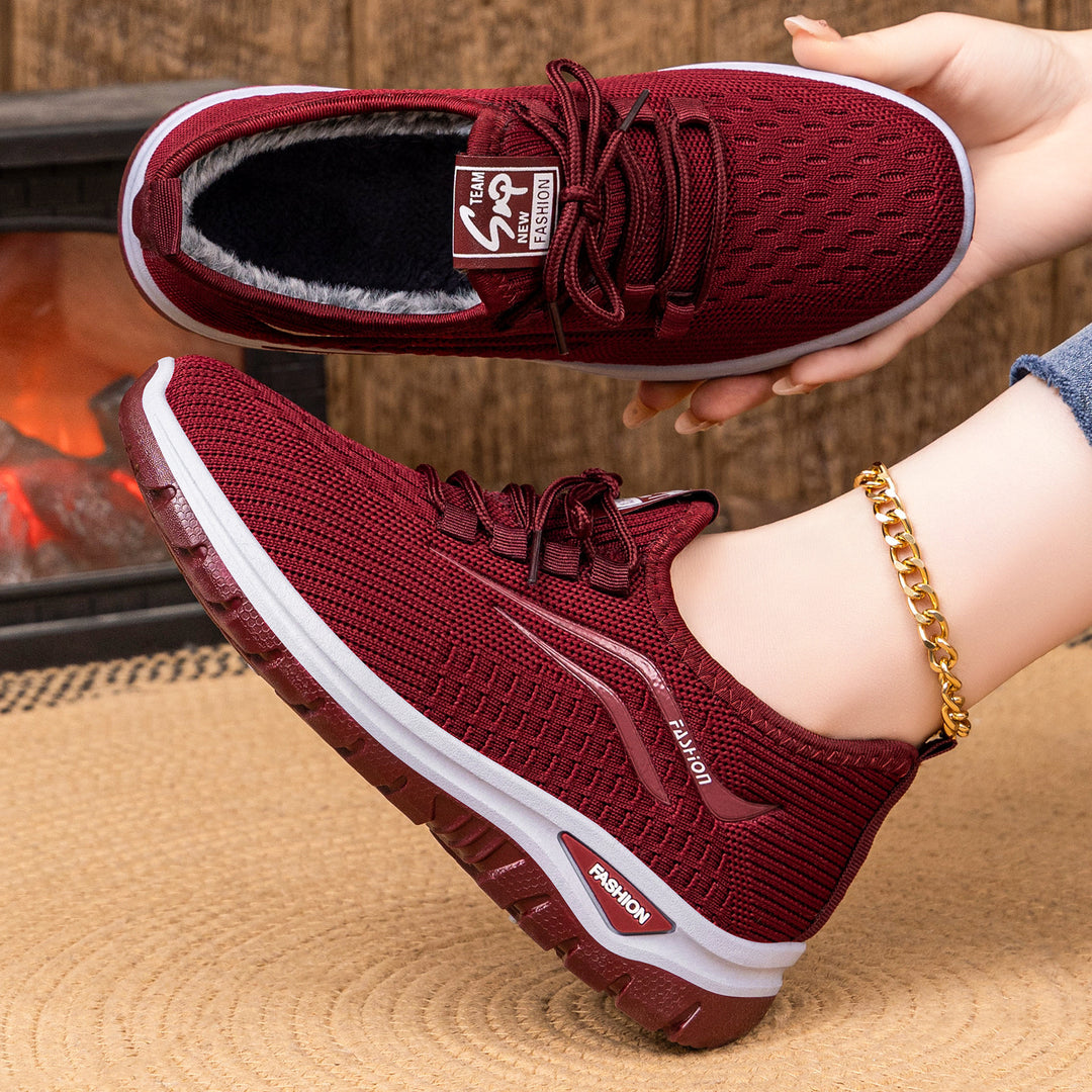 Damen Bequeme Sport Sneakers mit kuscheligem Innenfutter und rutschfester Sohle EB