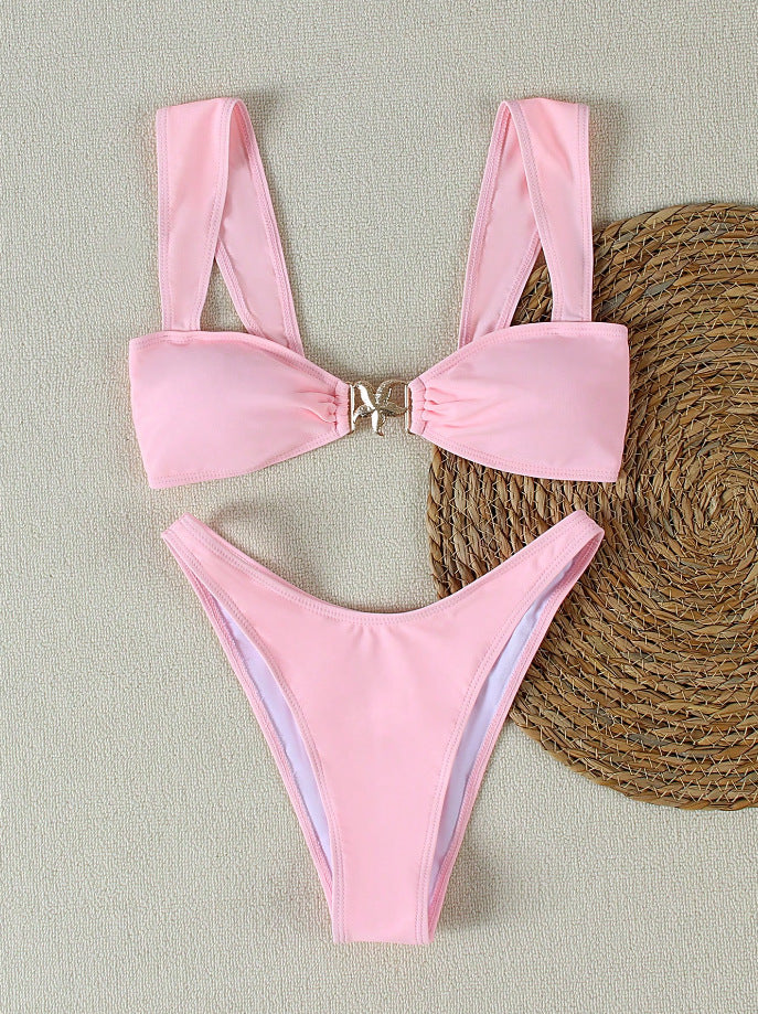 Damen Bikini-Set mit elegantem Knoten-Detail und hochwertigem Bindemuster EB