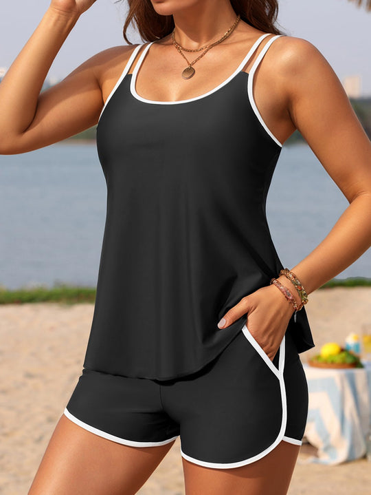 Damen Sportlicher Wickel-Badeanzug mit floralem Muster EB