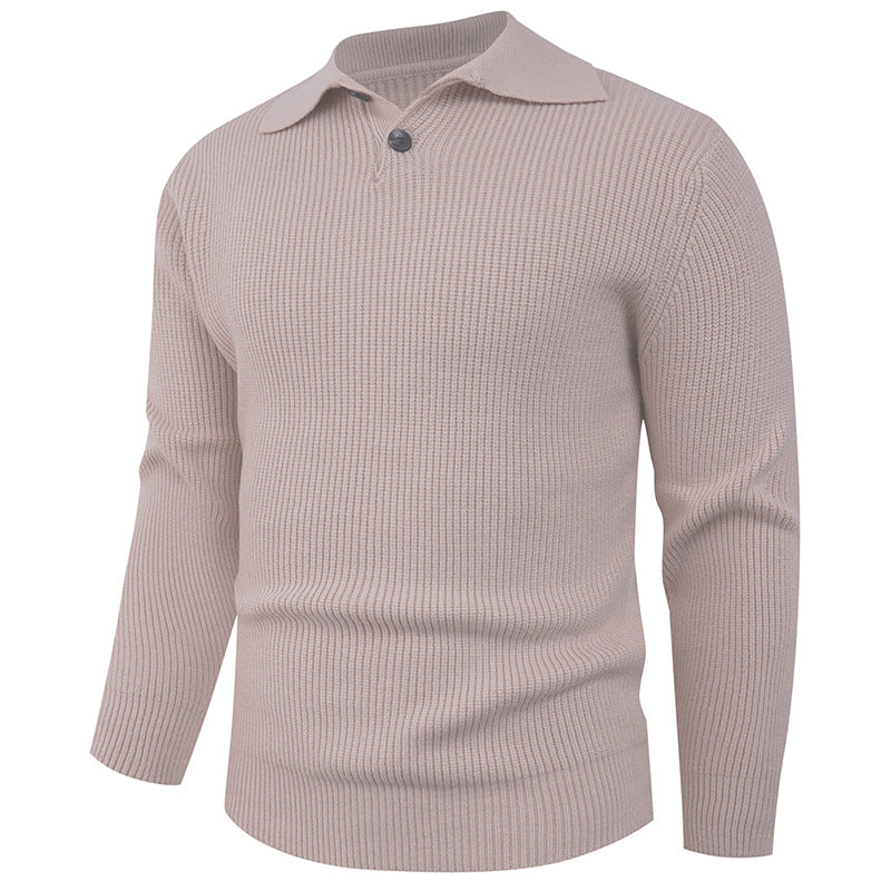 Herren Strickpullover mit modernem Polokragen und funktionalem Knopfverschluss EB