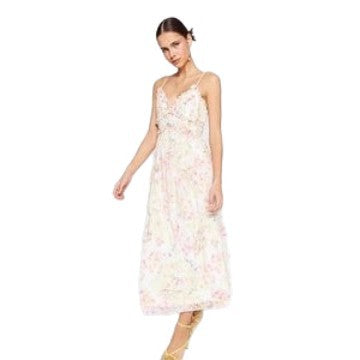 Damen Maxikleid mit floralen Mustern und fließendem Schnitt EB