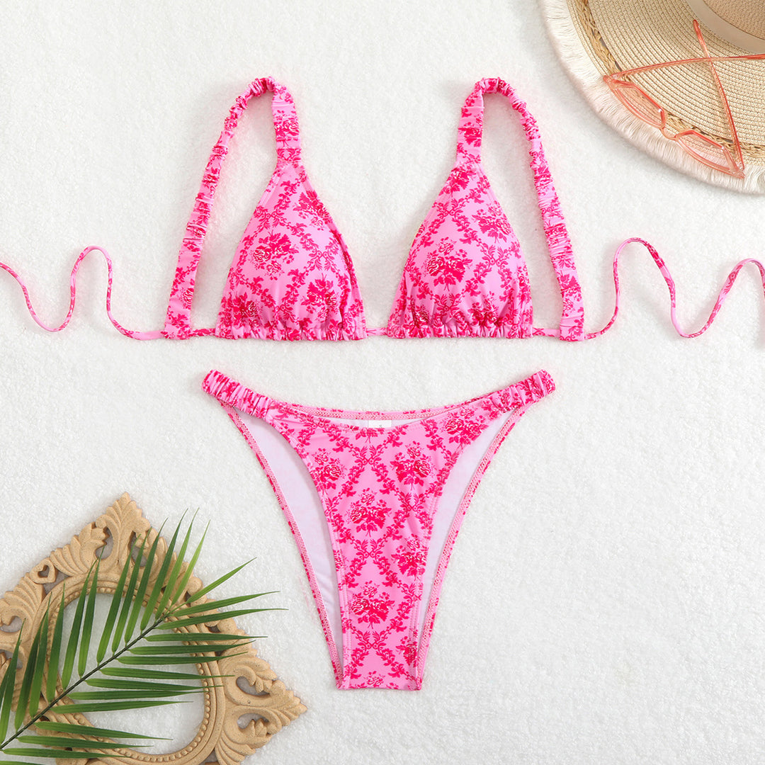 Damen Bikini-Set mit floralem Design und verstellbaren Trägern EB