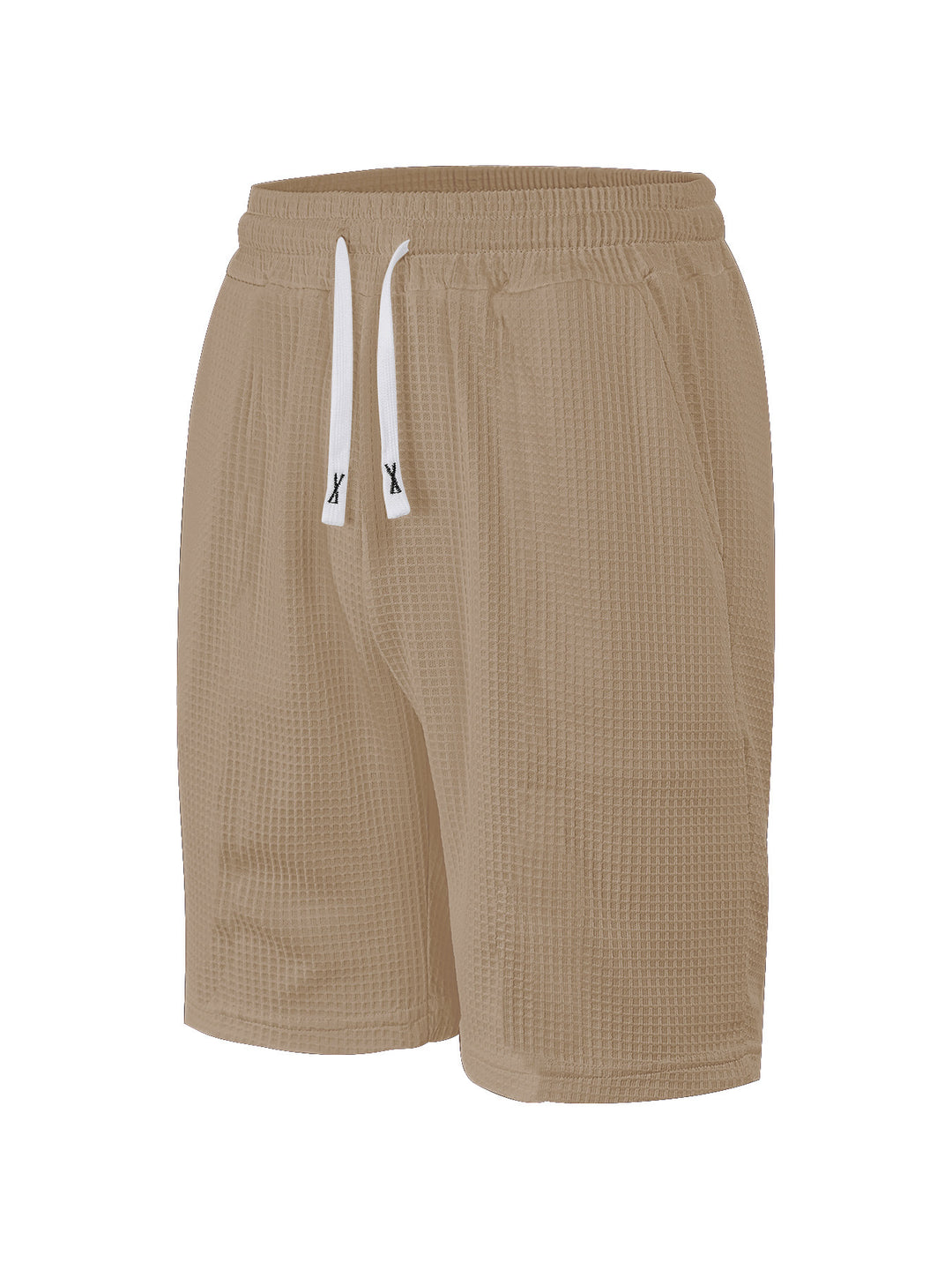 Herren nan atmungsaktive Waffel-Pyjama-Shorts mit elastischem Komfortbund, Tunnelzug und seitlichen Eingrifftaschen EB