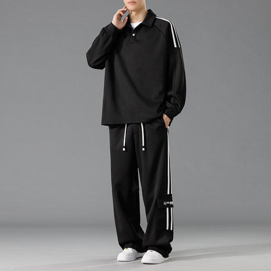 Herren Sportliches Freizeit-Set mit hohem Kragen und praktischen Taschen EB