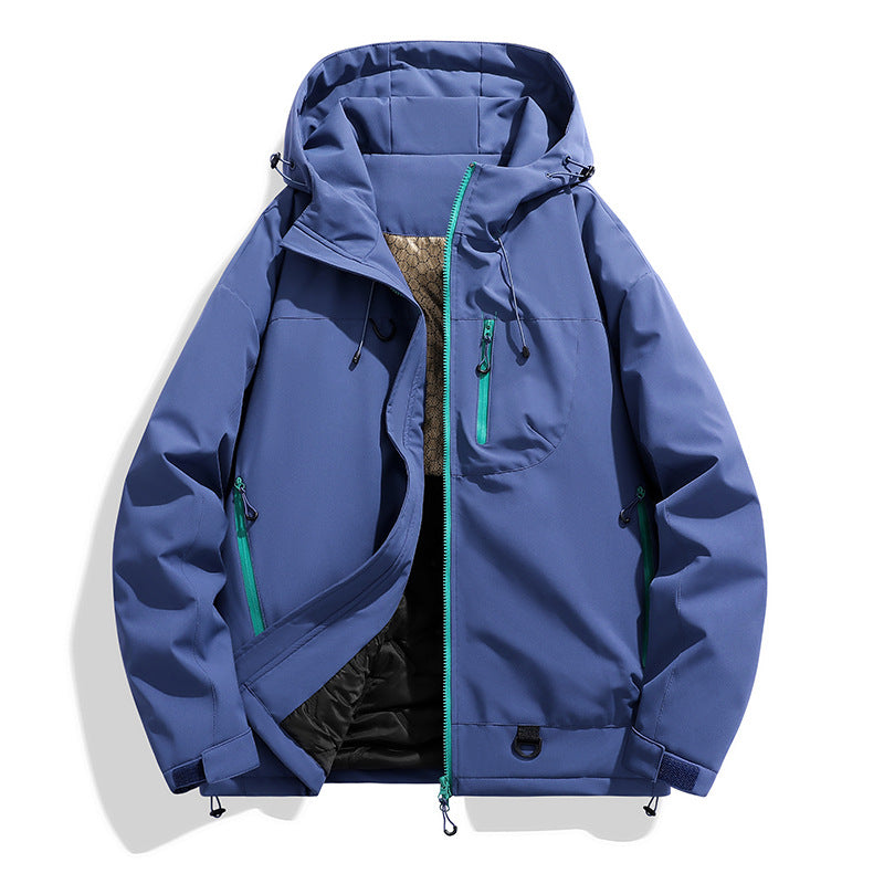 Herren technischer Kapuzenparka mit winddichter Membran, isolierter Innenlage und Multifunktions-Taschen EB