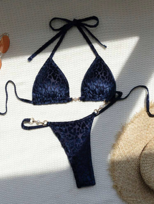 Damen Triangel-Bikini mit dekorativen Akzenten und raffiniertem Schnitt EB