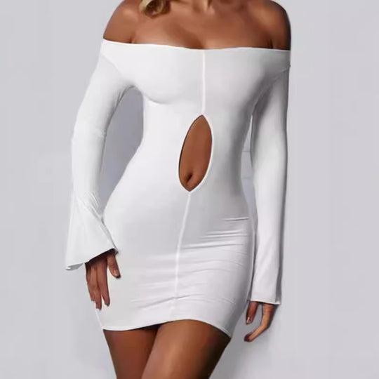 Damen Off-Shoulder Mini-Kleid mit Cut-Out EB