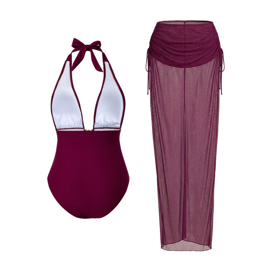 Damen Maxikleid mit tiefem V-Ausschnitt und Seitenschlitzen EB