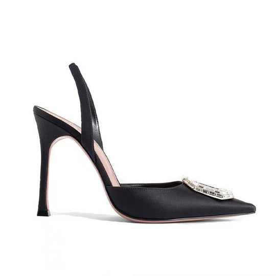 Damen Glamouröse Slingback High Heels mit funkelndem Schmuckdetail EB