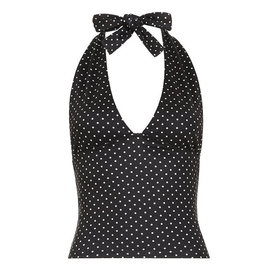 Damen Haltertop mit verspieltem Punkte-Design EB