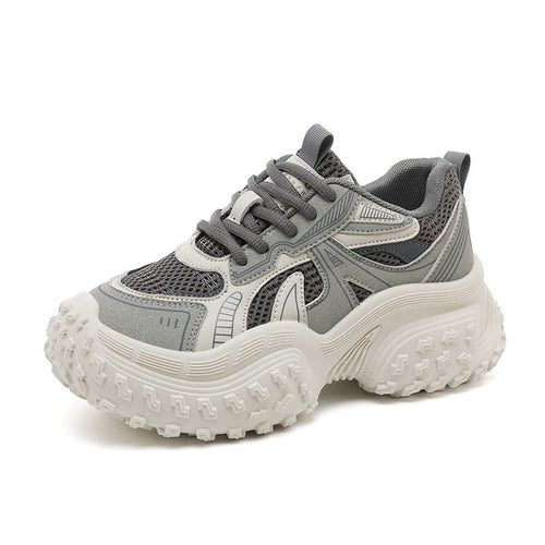 Damen Sportliche Chunky Sneakers mit atmungsaktivem Mesh-Obermaterial und dämpfender Laufsohle EB