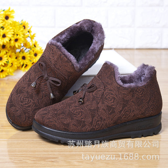 Damen Warme und modische Hausschuhe mit floralem Design EB