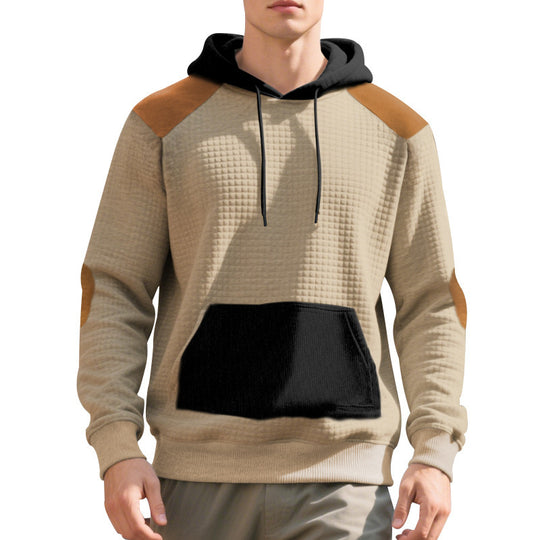 Herren modischer Kapuzenpullover mit strukturiertem Design und praktischen Taschen EB