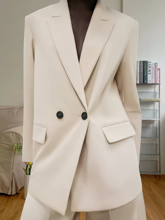 Damen Eleganter Blazer mit doppelt geknöpften Lappen EB